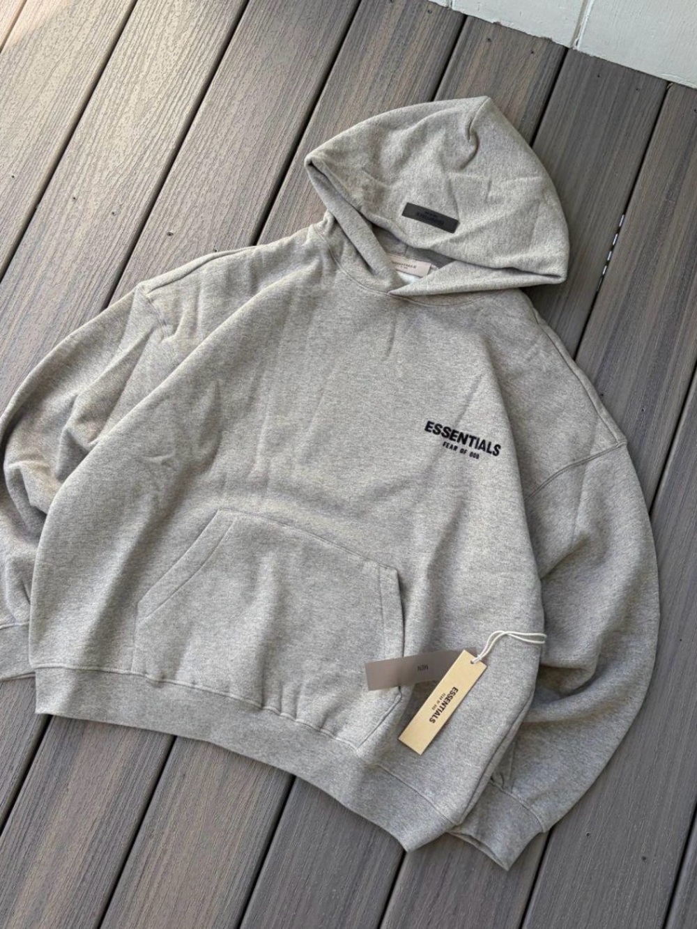 Fear of God Essentials Light Gray Pullover Hoodie